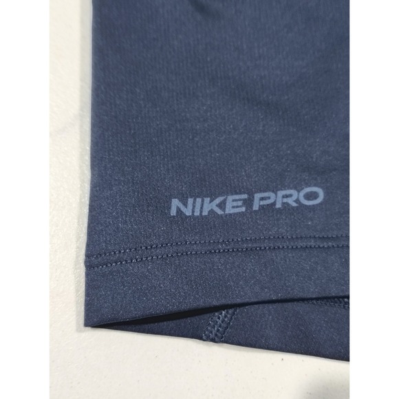 Nike Pro Shirt Mens XL Navy Blue Camo Dri-FIT Fitted Long Sleeve - Picture 4 of 10